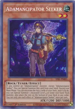Yugioh! Adamancipator Seeker - SESL-EN001 - Secret Rare - 1st Edition Near Mint, - Image 1