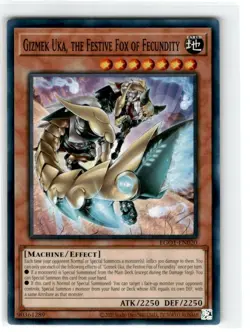 Yu-Gi-Oh! Gizmek Uka The Festive Fox of Fecundity Common EGO1-EN020 Lightly - Image 1