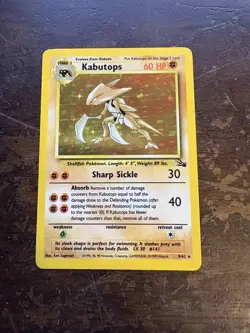 Kabutops - MP Holo Rare - Vintage WotC 1999 English 9/62 Fossil Set Pokemon Card - Image 1