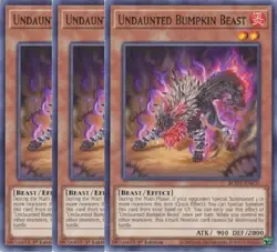 Yugioh - Undaunted Bumpkin Beast x 3 - 1st Edition - NM - Free Holographic Card - Image 1