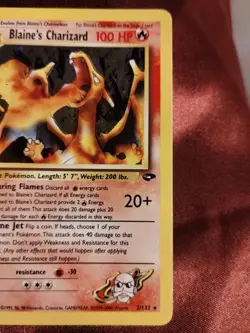 Pokemon TCG Blaine's Charizard Gym Challenge Holo Card 2/132 Unlimited Rare - Image 2