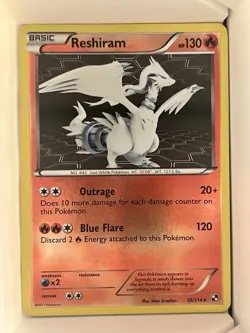 Reshiram - 26/114 - 2011 Reverse Holo Rare Black & White Pokemon Card - Image 1