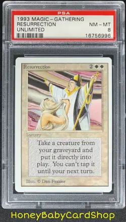 MTG Unlimited Edition 1993 Resurrection PSA 8 NM/MT Old School 93/94 - Image 1