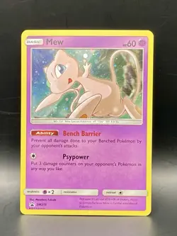 Mew SM215 Sun & Moon [2019] Cosmos Holo Rare Black Star Promo Pokemon TCG NM - Image 3