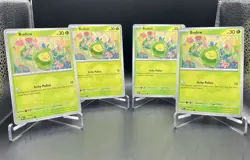 4x Budew 004/131 Prismatic Evolutions Regular Common Playset Pokemon TCG NM/M - Image 1