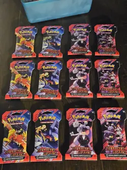 Pokemon Destined Rivals Sleeved Booster Pack 3 Set of 4 Full Art - Image 1