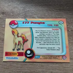 Topps Ponyta 77 Series 1 Blue Logo Pokemon - Image 2