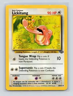 Pokemon TCG Lickitung 38/64 Jungle Unlimited LP - Image 1