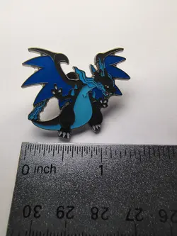 Official Nintendo Pokemon TCG 2014 Mega Charizard X Blue Enamel Collectors Pin - Image 1