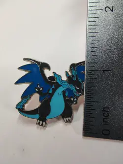 Official Nintendo Pokemon TCG 2014 Mega Charizard X Blue Enamel Collectors Pin - Image 3