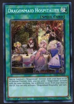 Yugioh Dragonmaid Hospitality RA03-EN068 Secret Rare 1st Ed - NM - Image 1
