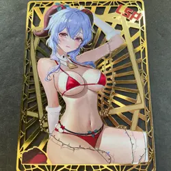 WES - Goddess Story Gold METAL Card - NO Serial Number - Ganyu Bikini Anime Girl - Image 1