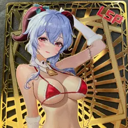 WES - Goddess Story Gold METAL Card - NO Serial Number - Ganyu Bikini Anime Girl - Image 2