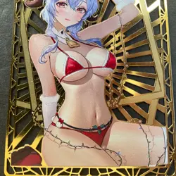 WES - Goddess Story Gold METAL Card - NO Serial Number - Ganyu Bikini Anime Girl - Image 3