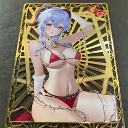 WES - Goddess Story Gold METAL Card - NO Serial Number - Ganyu Bikini Anime Girl - Image 4