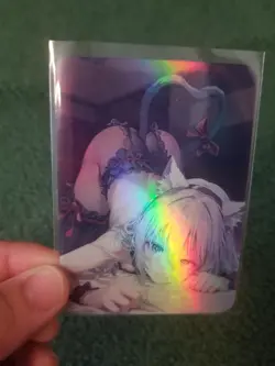 CUTE FANTASY CAT GIRL RAINBOW FOIL ANIME CARD - Image 2