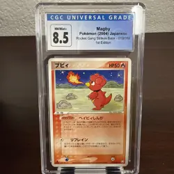 Pokemon Magby Rocket Gang Strikes Back 1st Ed. Japanese #019 CGC 8.5 NM/MInt+ - Image 1