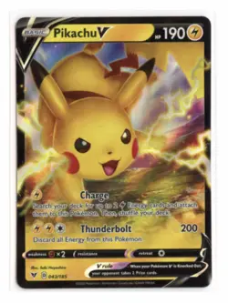Pikachu V 043/185 Ultra Rare Holo SWSH04: Vivid Voltage Pokemon TCG - Image 1