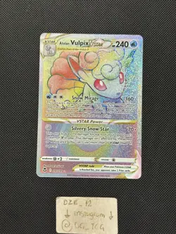 Pokemon Silver Tempest - Alolan Vulpix Vstar - 197/195 - Rainbow Full Art - MINT - Image 1