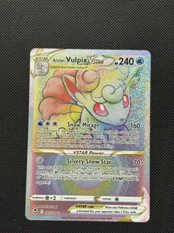 Pokemon Silver Tempest - Alolan Vulpix Vstar - 197/195 - Rainbow Full Art - MINT - Image 2