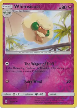 x4 Whimsicott - 91/145 - Uncommon - Reverse Holo Pokemon SM2 Guardians Rising M/ - Image 1