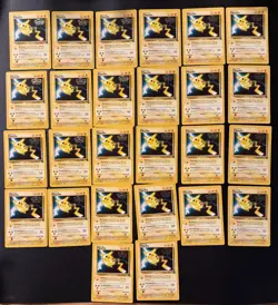 1999 WOTC POKEMON LEAGUE PIKACHU #4 BLACK STAR MOVIE PROMO LOT OF 26 UNPLAYED - Image 1
