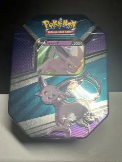 Pokemon TCG V Heroes Collector's Tin Espeon V 4 Booster Packs Sealed NEW - Image 1