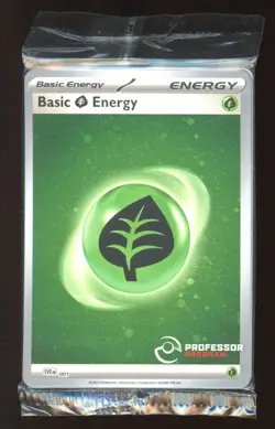 2023 POKEMON BASIC ENERGY GRASS PROFESSOR PROGRAM PROMO SEALED PACK COSMO HOLO A - Image 1