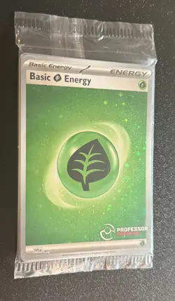 2023 POKEMON BASIC ENERGY GRASS PROFESSOR PROGRAM PROMO SEALED PACK COSMO HOLO A - Image 4