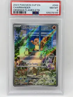 Pokemon Charmander PSA 8 NM-Mint 044 Obsidian Flames ETB Promo SVP EN 2023 - Image 2