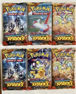 LOT OF 6 Pokemon Scarlet & Violet Surging Sparks Booster Pack Read Description - Image 1