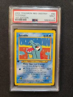 2002 Pokemon Neo Destiny 85 Totodile 1st Edition PSA 9 WoTC - Image 1