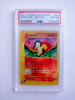 2002 Pokemon E-Series EXPEDITION CYNDAQUIL #104/165 Reverse Foil PSA 10 Gem Mint - Image 1