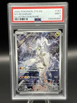 N's Reshiram 2025 Pokemon Journey Together 167 Illustration Rare PSA 9 - Image 1