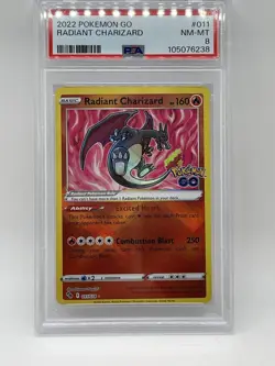 Pokemon Radiant Charizard 011 PSA 8 NM-Mint Pokemon GO 2022 011/078 - Image 2