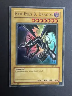 Yugioh Red-Eyes Black Dragon SDJ-001 Unlimited Edition Holo Rare Yu-Gi-Oh! LP - Image 1