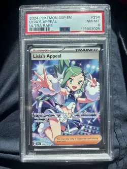Pokemon TCG Lisia's Appeal Full Art Trainer Card 234/191 Surging Sparks PSA 8 - Image 1