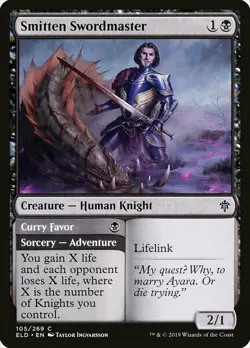SMITTEN SWORDMASTER X 4 N/M- THRONE OF ELDRAINE MAGIC THE GATHERING - Image 1