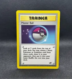 Master Ball 116/132 Gym Challenge Regular Vintage 1999 Pokemon TCG Trainer Card - Image 1