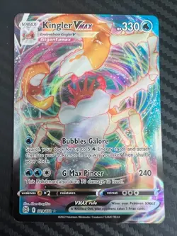 Pokemon TCG Kingler VMAX Brilliant Stars 029/172 Holo Ultra Rare NM - Image 1