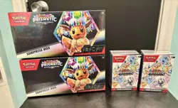 Pokemon TCG Prismatic Evolutions Lot Of 4 Sealed Boxes (20 Booster Packs) - Image 1
