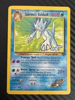 Pokemon TCG Sabrina's Golduck Gym Challenge 30/132 Regular Unlimited Rare HP - Image 1