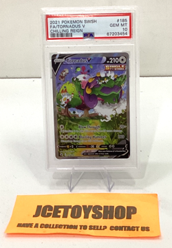 2021 POKEMON SWSH FULL ART TORNADUS V CHILLING REIGN #185 PSA 10 - Image 1