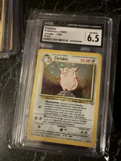 Pokemon TCG Clefable 1/64 Jungle Unlimited Holo Rare CGC 6.5 Ex/NM - Image 1