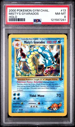 2000 Pokemon Gym Challenge Misty’s Gyarados #13 Holo PSA 8 - Image 1