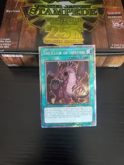 Yugioh Stampede - The Claw of Hermos - Platinum Secret Rare - RA04-EN256 - Image 1