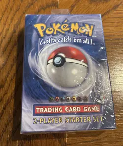 1999 POKEMON CARD TCG BASE SET - 2 PLAYER STARTER SET FACTORY SEALED 742818060578 - Image 1