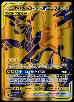 Pikachu & Zekrom GX SM248 JUMBO OVERSIZED Black Star Promo Pokemon Card - Image 1