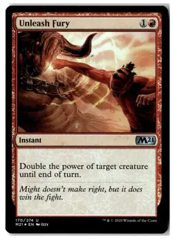 MTG Foil Unleash Fury - Core Set 2021 Moderately Played English - Image 1