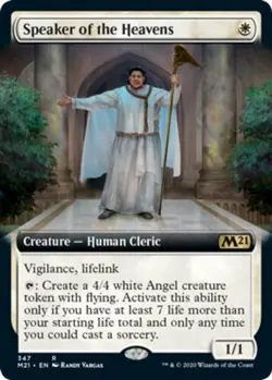 1 x Speaker of the Heavens - Foil - Extended Art - Core Set 2021 - Moderate Play - Image 1
